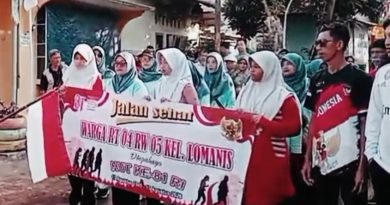 Kegiatan Agustusan Di RT 04 RW 05 Lomanis di Tutup Jalan santai.