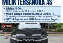 KPK Sita Land Cruiser Milik Tersangka ‘AS’ Kasus ATR/BPN*